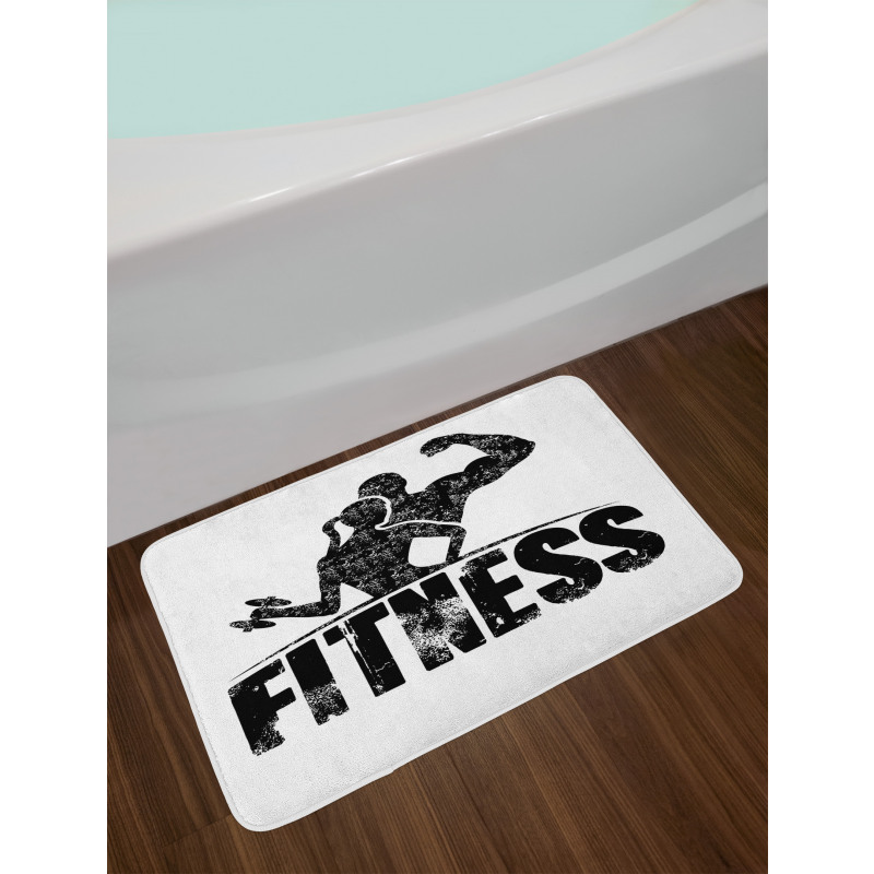 Grunge Strong Man Woman Bath Mat