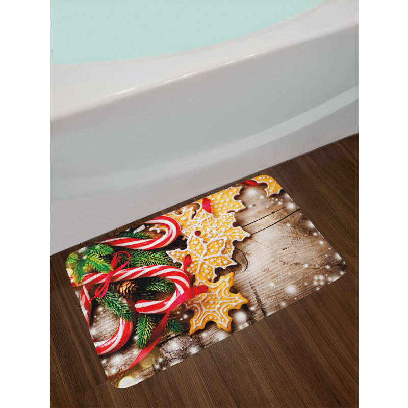 Cookies Candy Canes Bath Mat