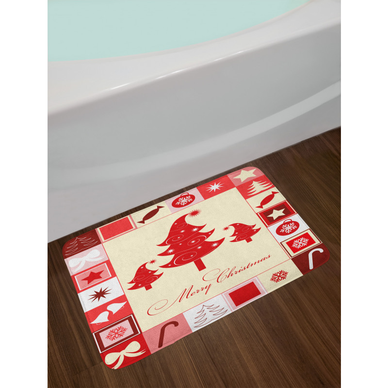 Trees Candy Stars Bath Mat