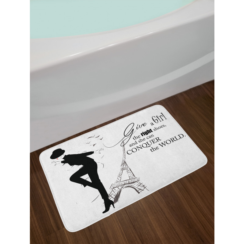 Dancing Woman Words Bath Mat