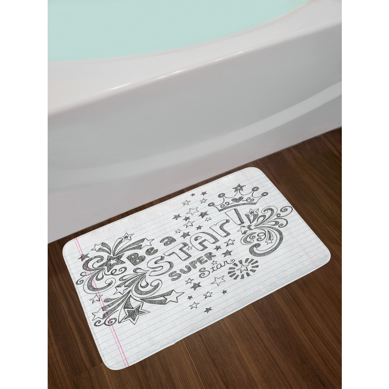 Be Super Star Phrase Bath Mat