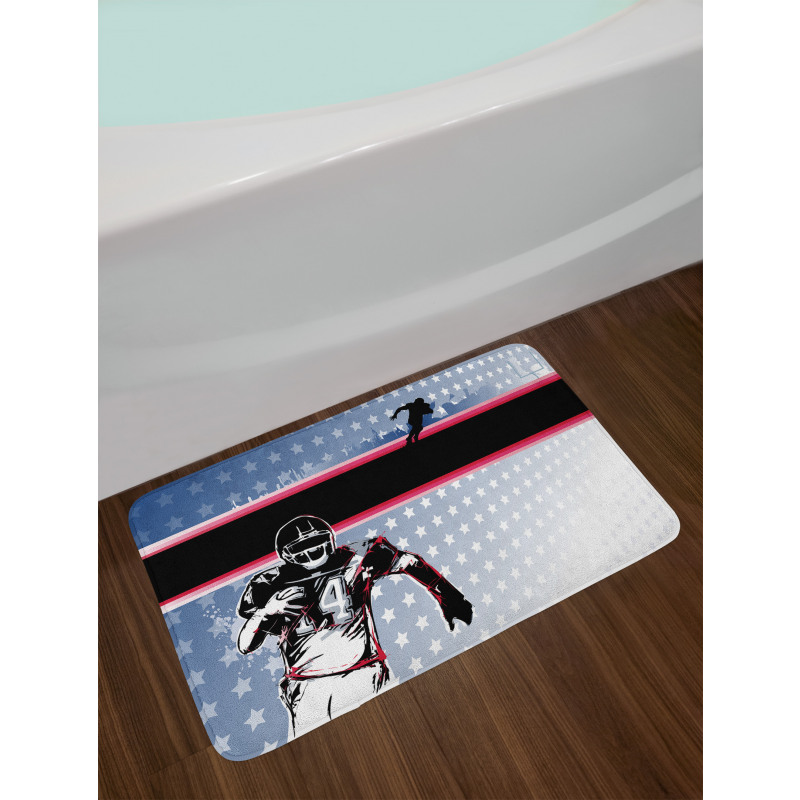 Baseball Player Stars Bath Mat