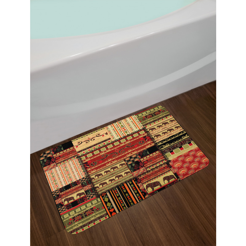 Patchwork Style Asian Bath Mat