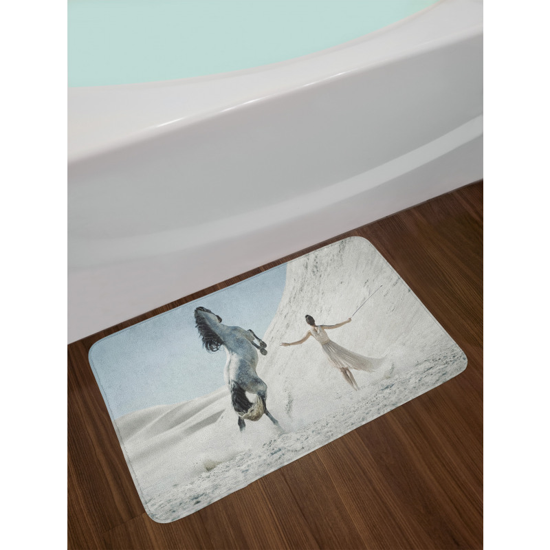 Lady with White Horse Bath Mat