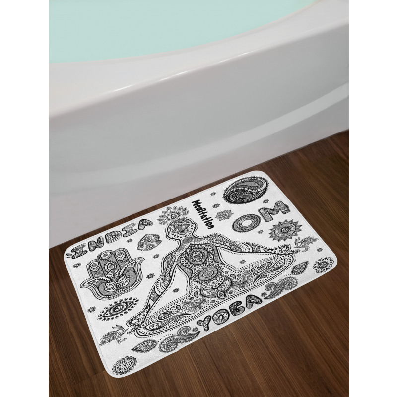 Ornate Hamsa Hand Bath Mat