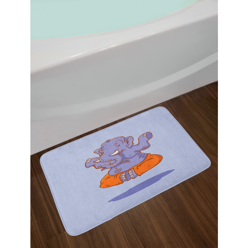 Cartoon Elephant Figure Bath Mat