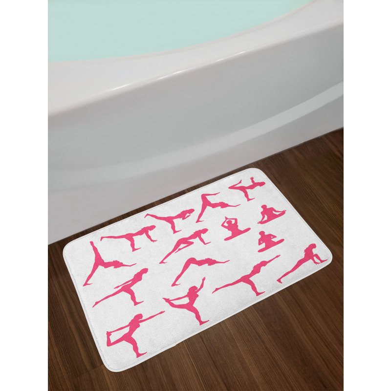 Pink Silhouettes Flexing Bath Mat