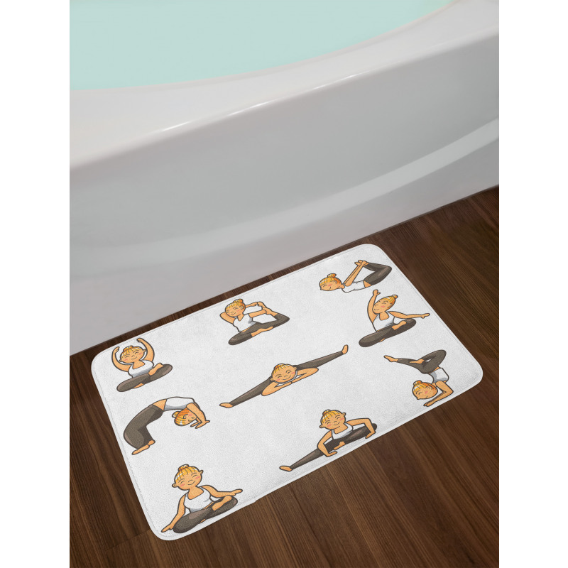 Girl Positions Aerobics Bath Mat