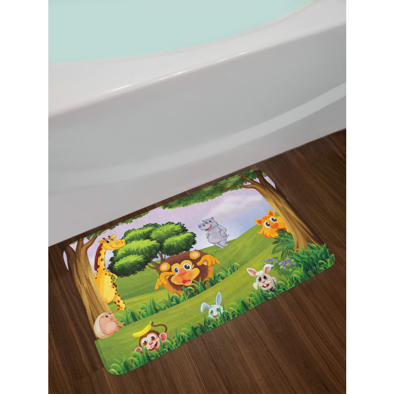 Animals in Forest Safari Bath Mat