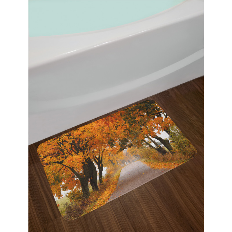 Serene Vivid Maple Trees Bath Mat