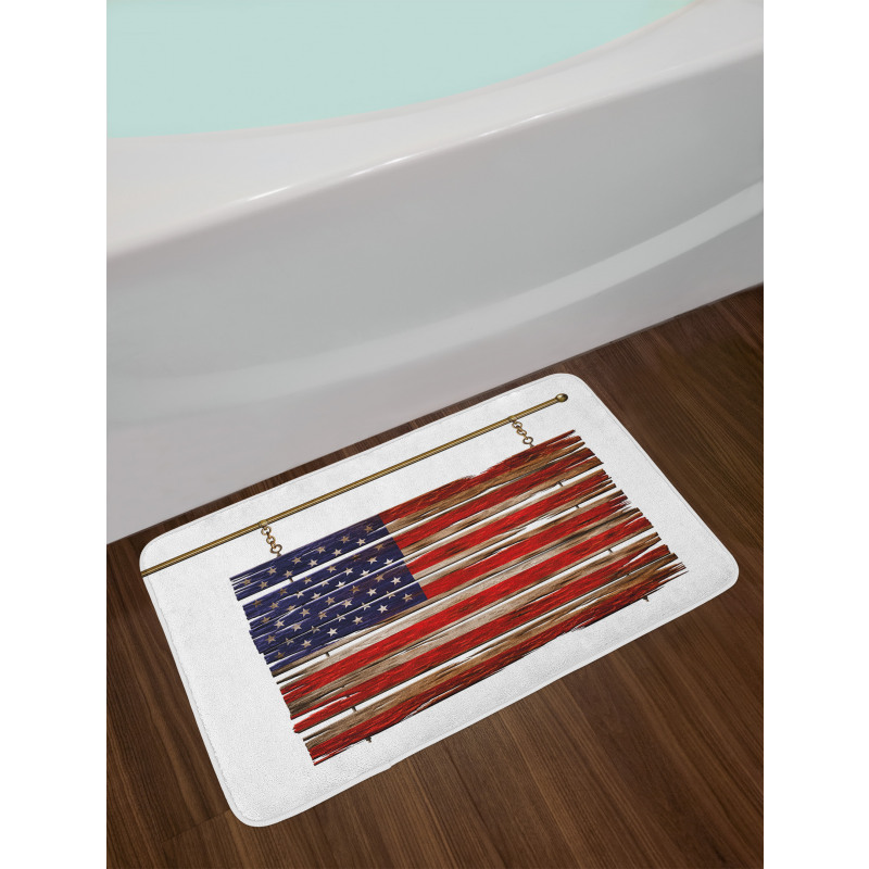 Rustic Flag Bath Mat