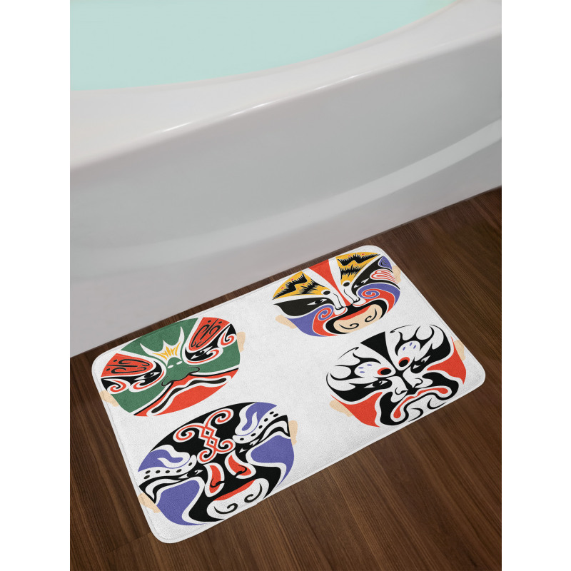 Chinese Opera Mask Bath Mat