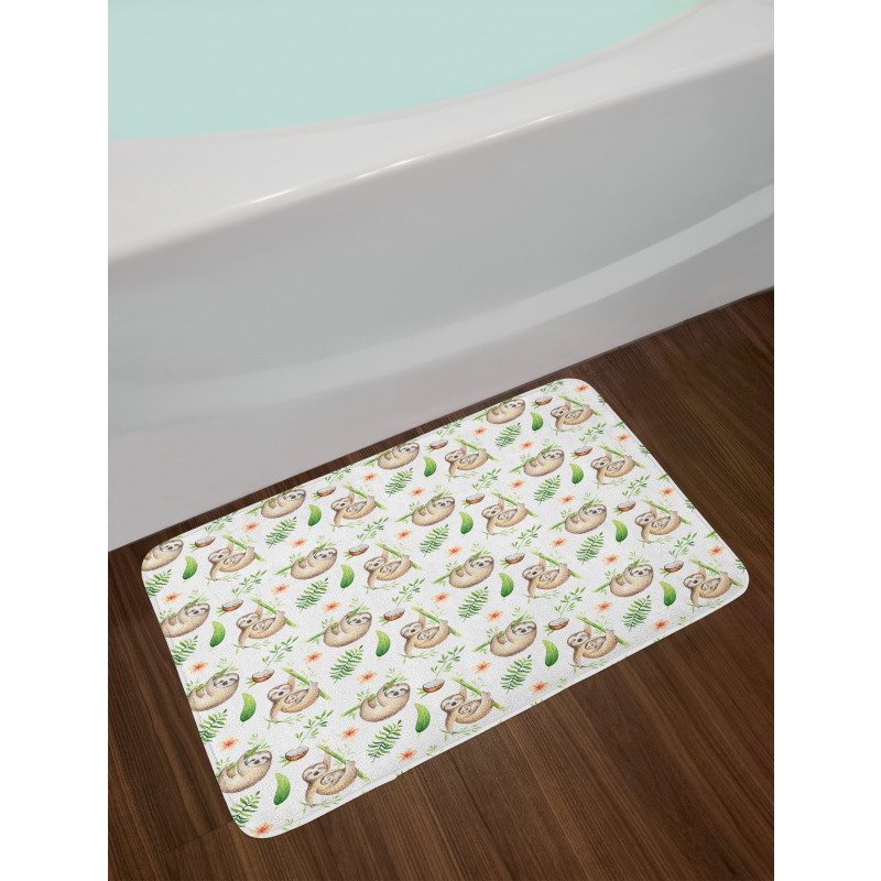 Mother Baby and Flowers Bath Mat