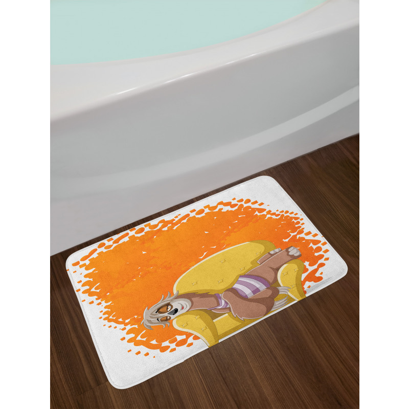 Lazy Female on the Couch Bath Mat