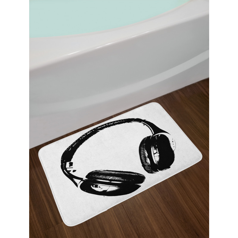 Grunge Headphones Fun Bath Mat