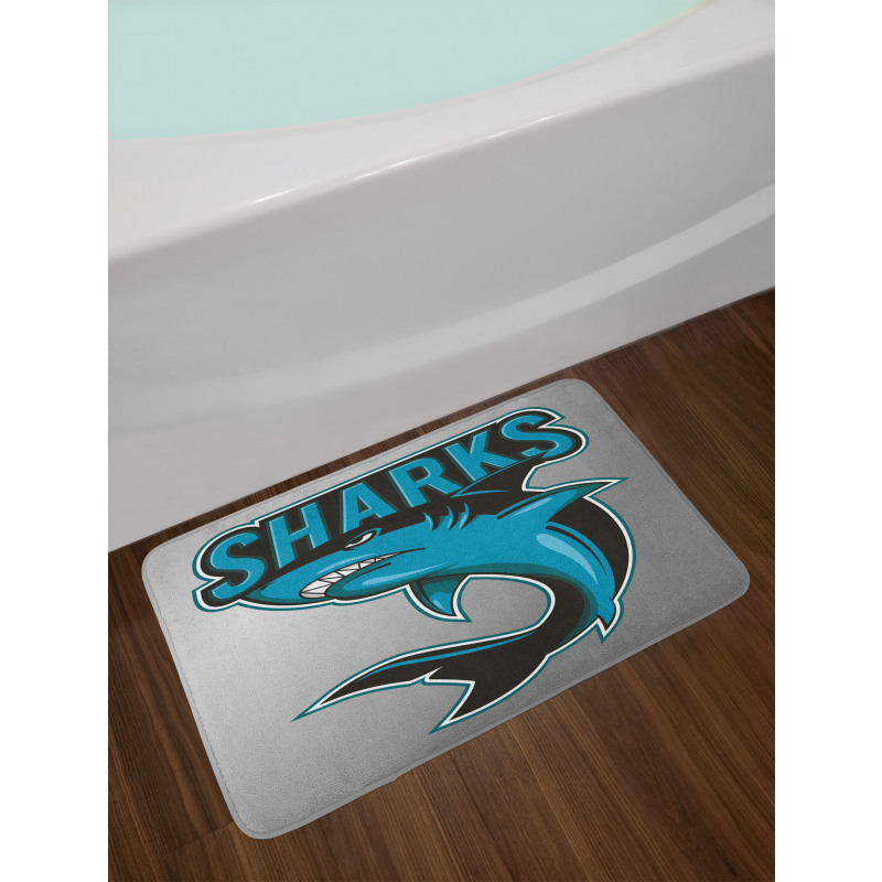 Angry Danger Fish Fins Bath Mat