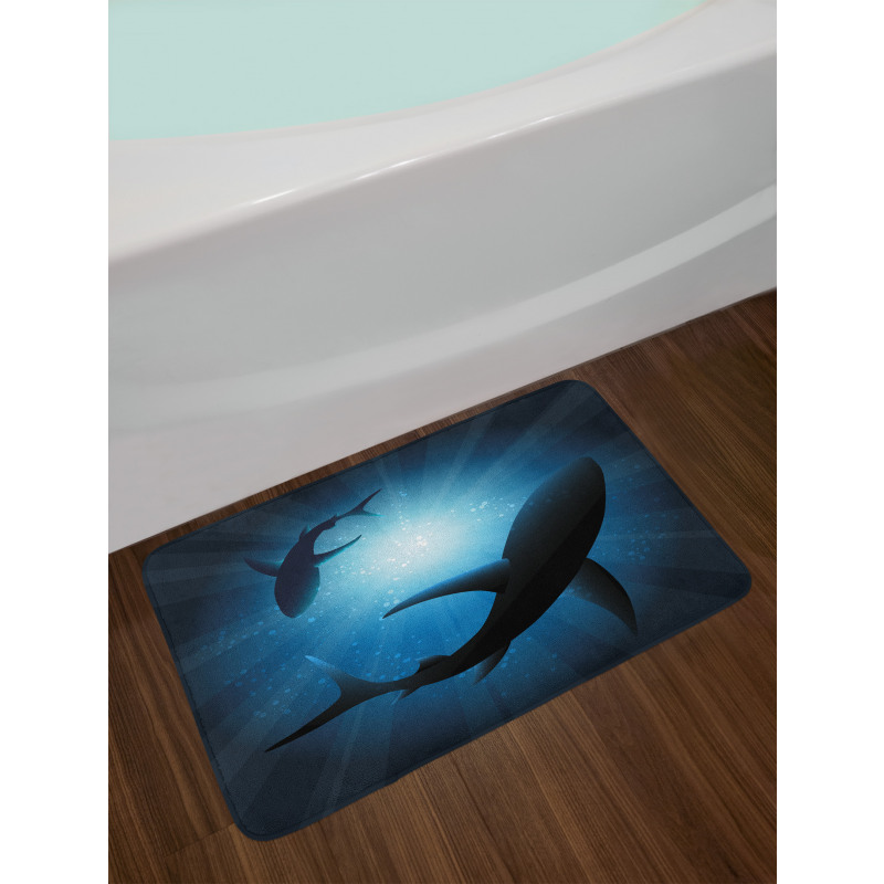 Fish Silhouettes Swimming Bath Mat
