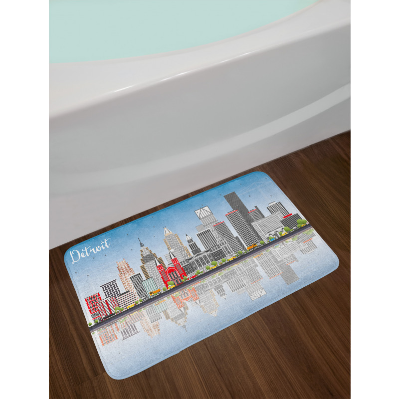 Cityscape Skyscrapers Bath Mat