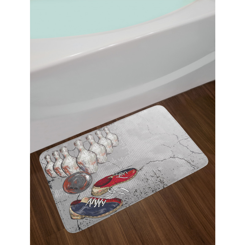 Grunge Objects Bath Mat