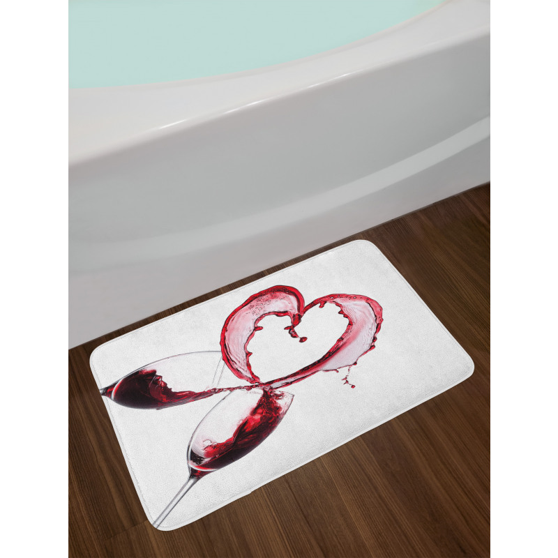 Heart Shape Spilling Wine Bath Mat