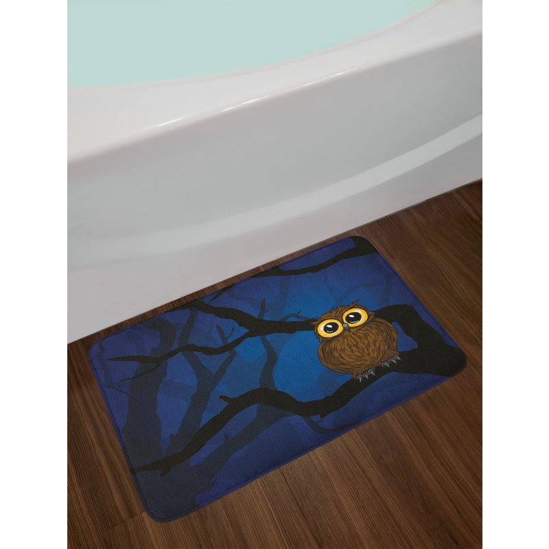 Owl on Tree Branch Bath Mat