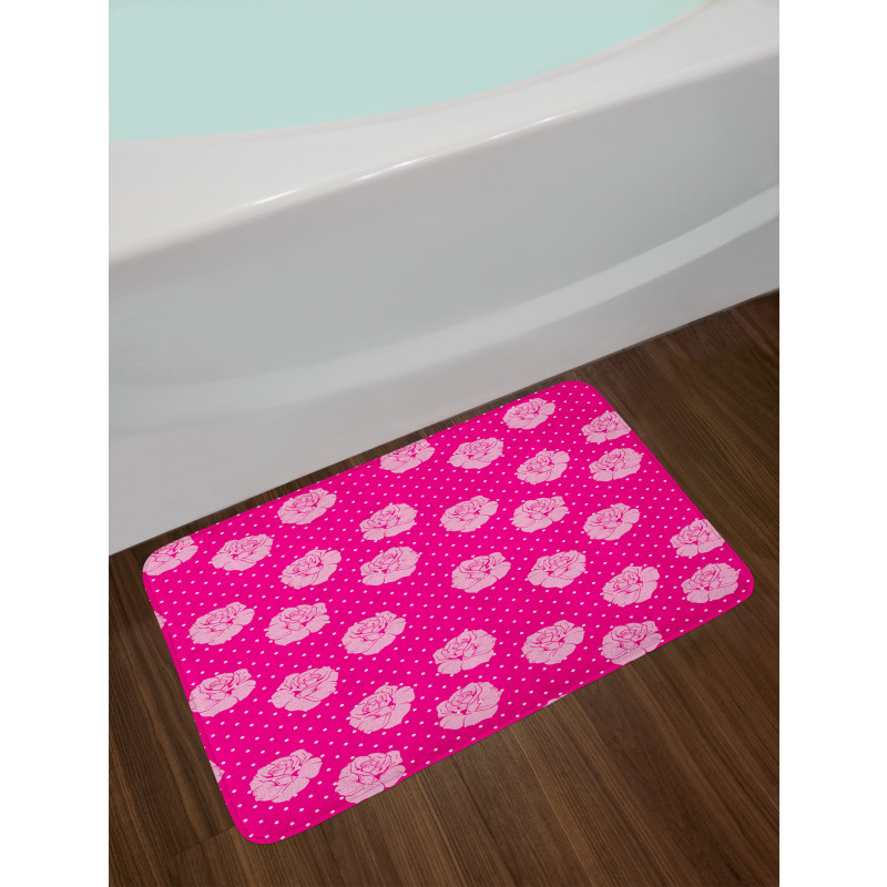 Vintage Roses Love Dot Bath Mat