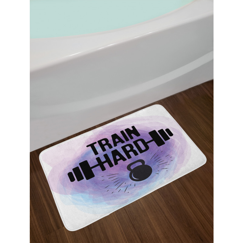 Watercolors Train Hard Bath Mat