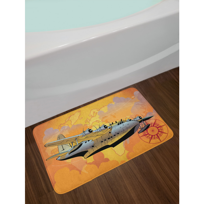 Retro Seaplane Bath Mat