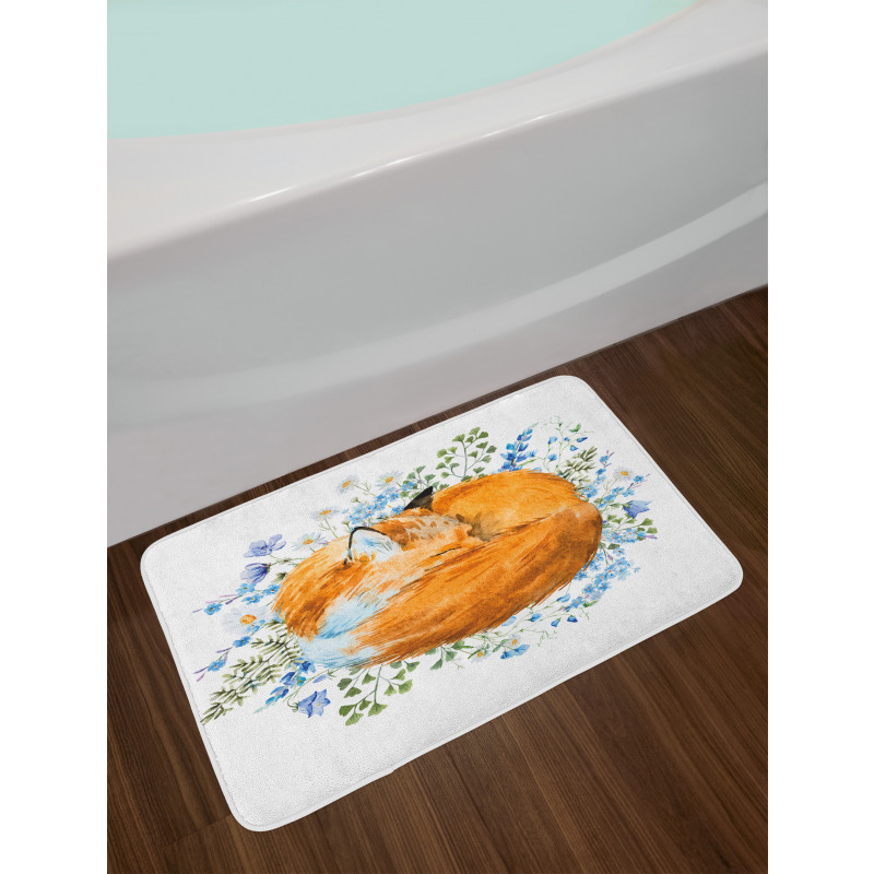 Sleeping Fox Watercolors Bath Mat