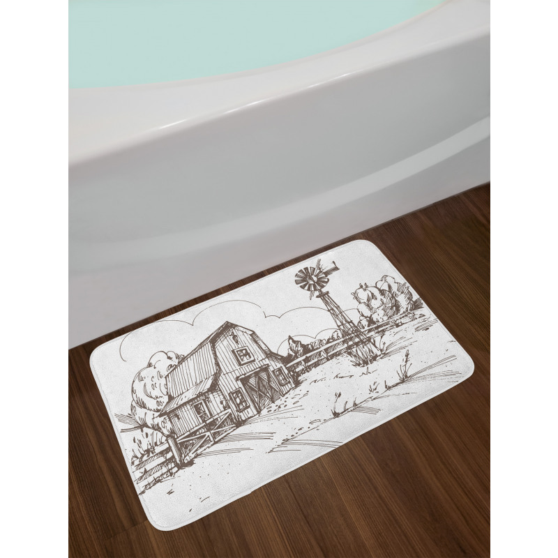 Rustic Farmhouse Barn Bath Mat