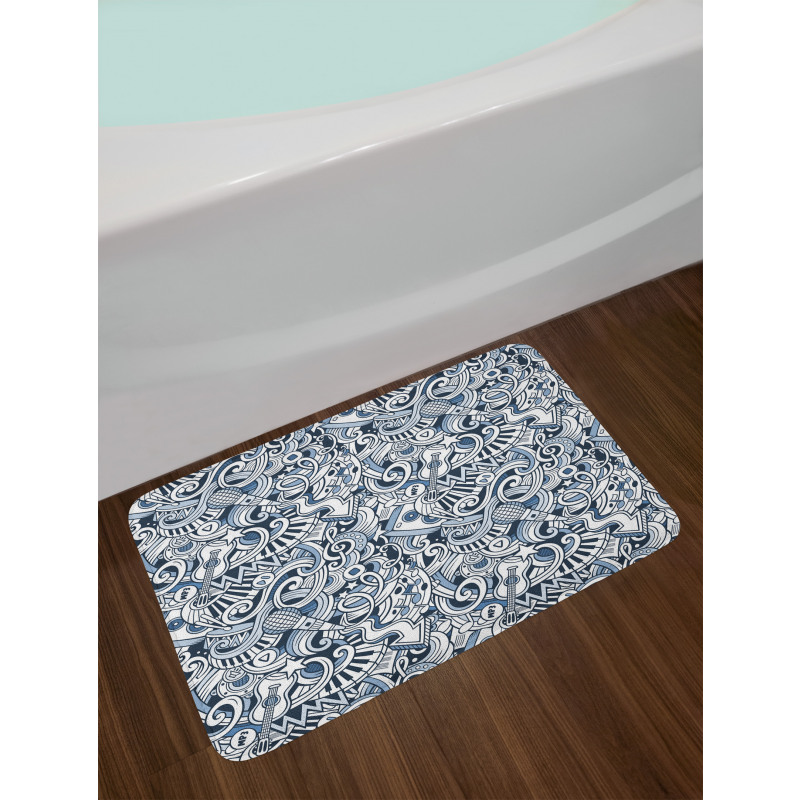 Music Doodle Art Bath Mat