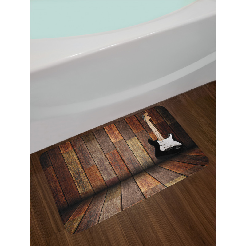 Guitar Wood Room Bath Mat