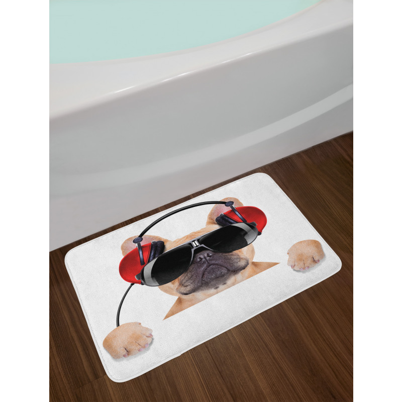 DJ Bulldog Music Bath Mat