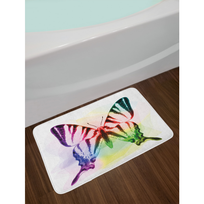 Butterfly Rainbow Bath Mat