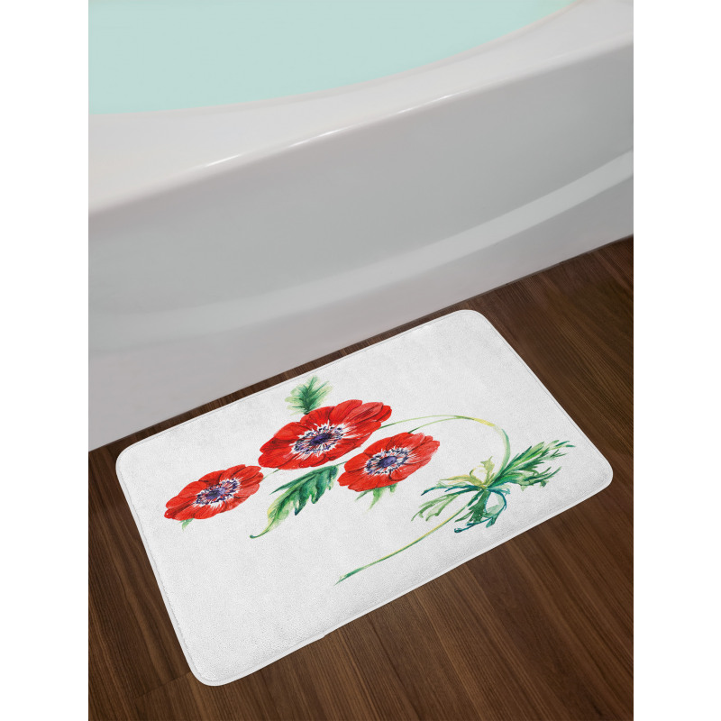 Red Watercolors Bath Mat