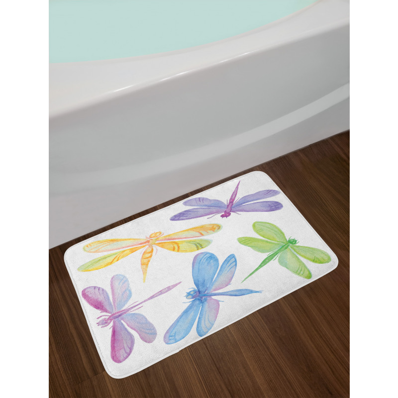 Watercolor Winged Bug Bath Mat