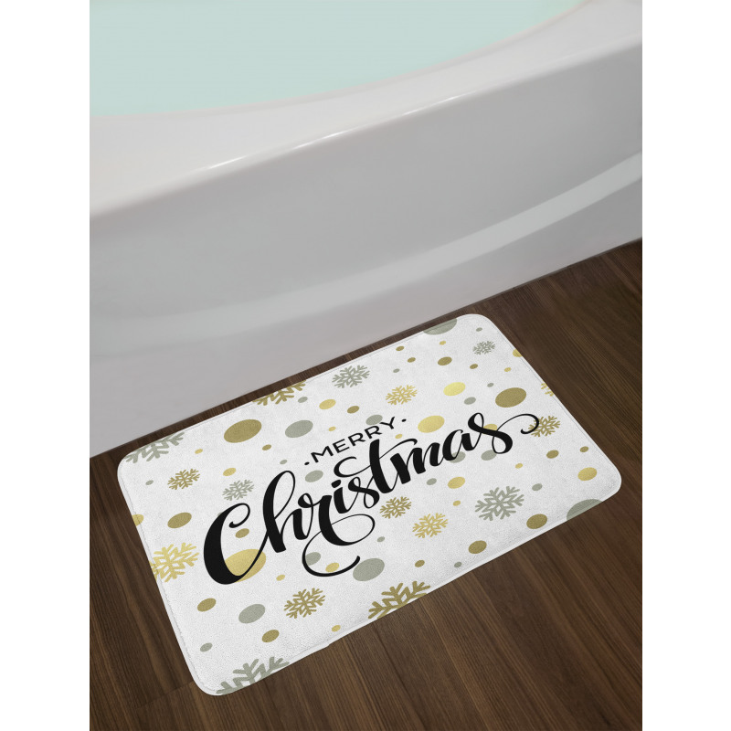 Merry Xmas Snowflake Bath Mat