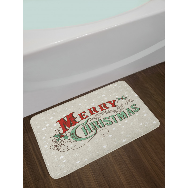 Star Snowflake Retro Bath Mat