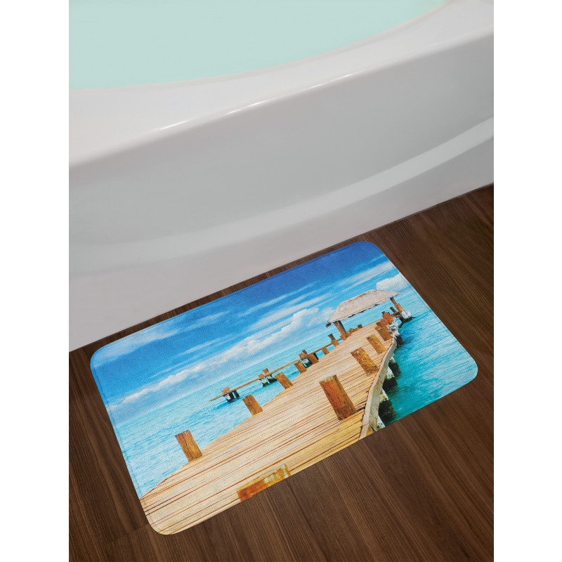 Tropic Seascape Wooden Jetty Bath Mat