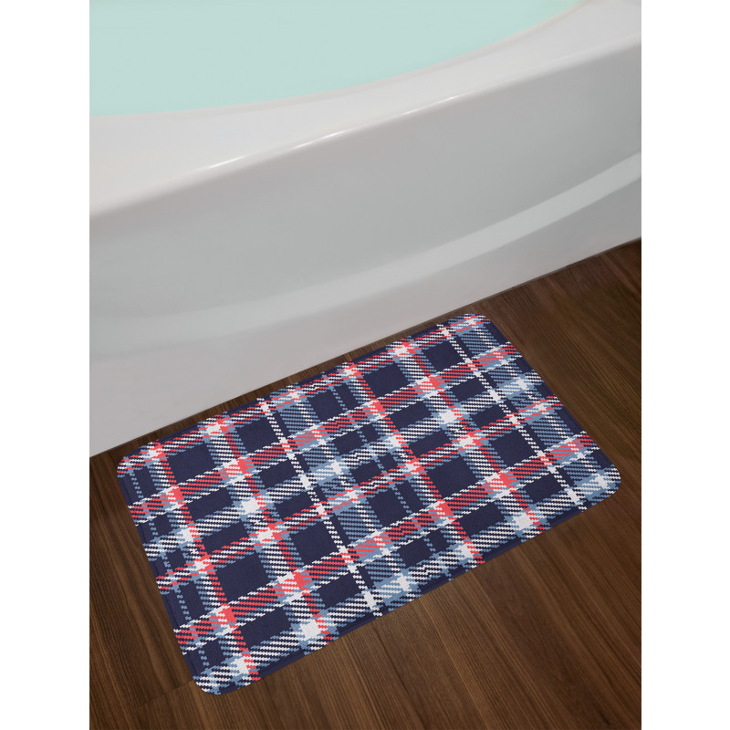 Retro Plaid Mosaic Bath Mat