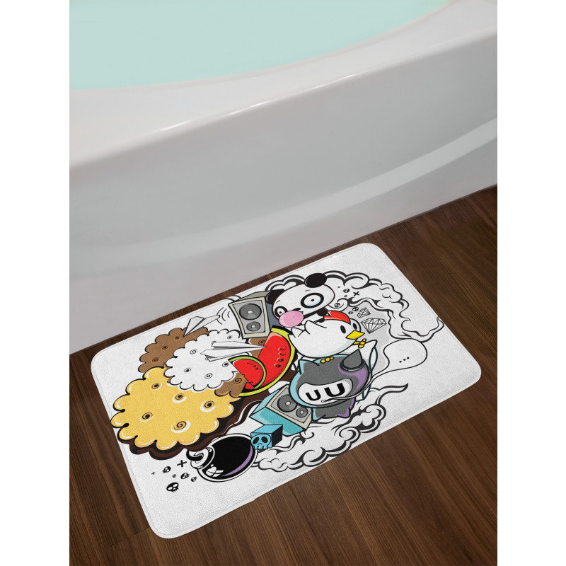 Animal Food Crazy Doodle Bath Mat