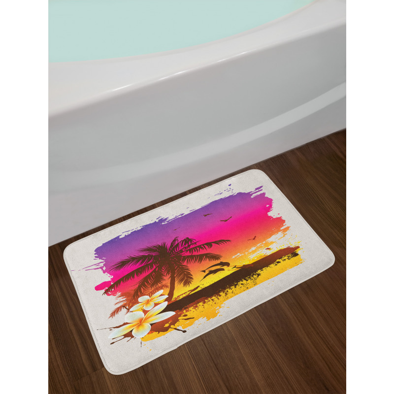 Tropical Beach Sunset Bath Mat