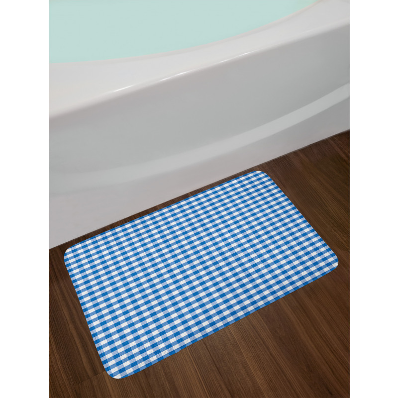 Gingham Monochrome Bath Mat