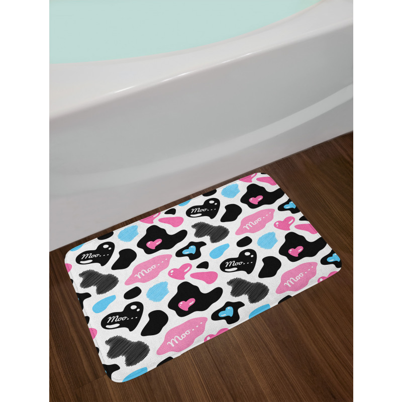 Cow Hide Heart Bath Mat