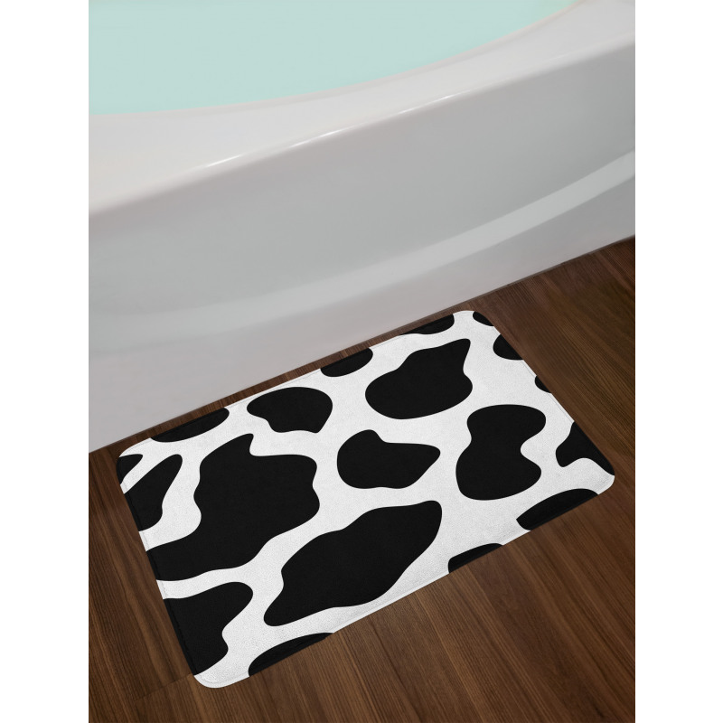 White Cow Hide Barn Bath Mat