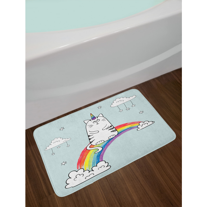 Rainbow Words Art Bath Mat