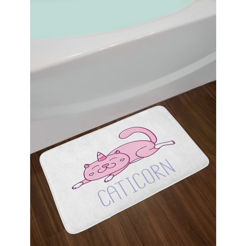 Pink Funny Mascot Bath Mat