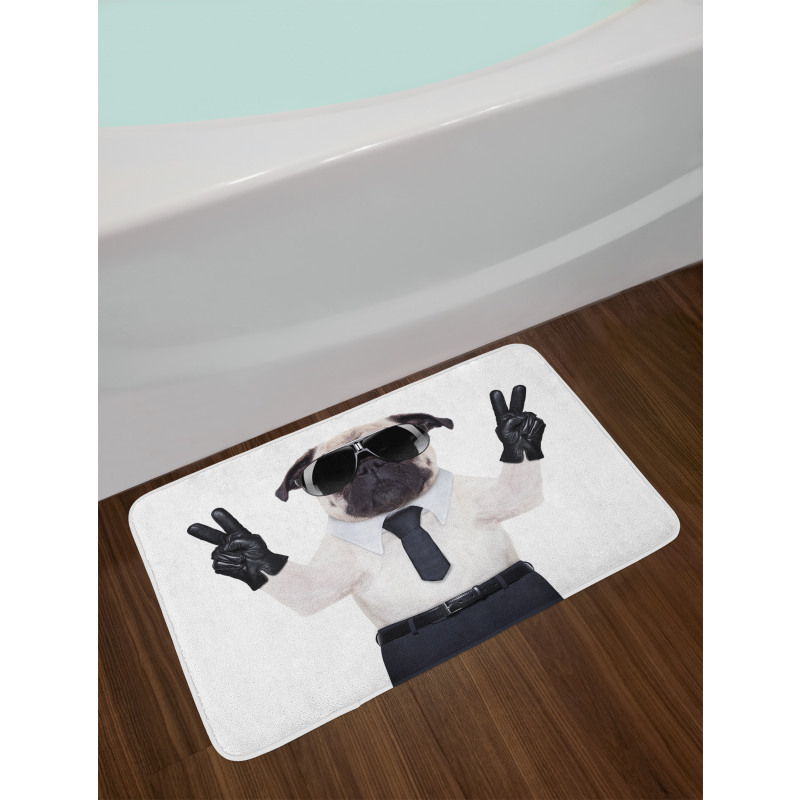 Looking Dog Glasses Bath Mat