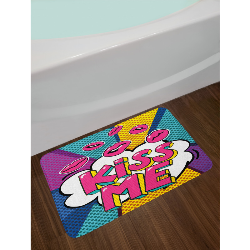 Word Bubble Pop Art Style Bath Mat