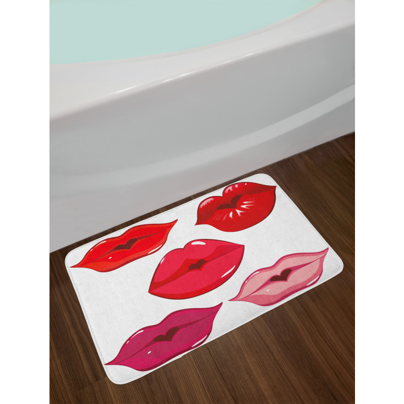 Woman Lips Kiss Affection Art Bath Mat